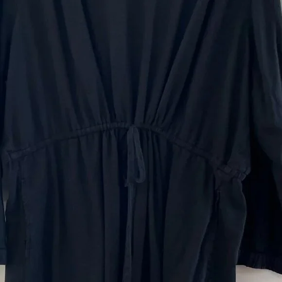 Pact Black Plus-Size Coastal Double Gauze Organic Cotton Sleeve Dress Sz XXXL - Picture 3 of 10